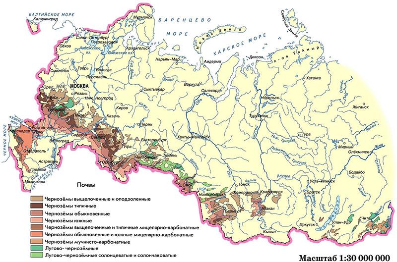 carte des types de sols