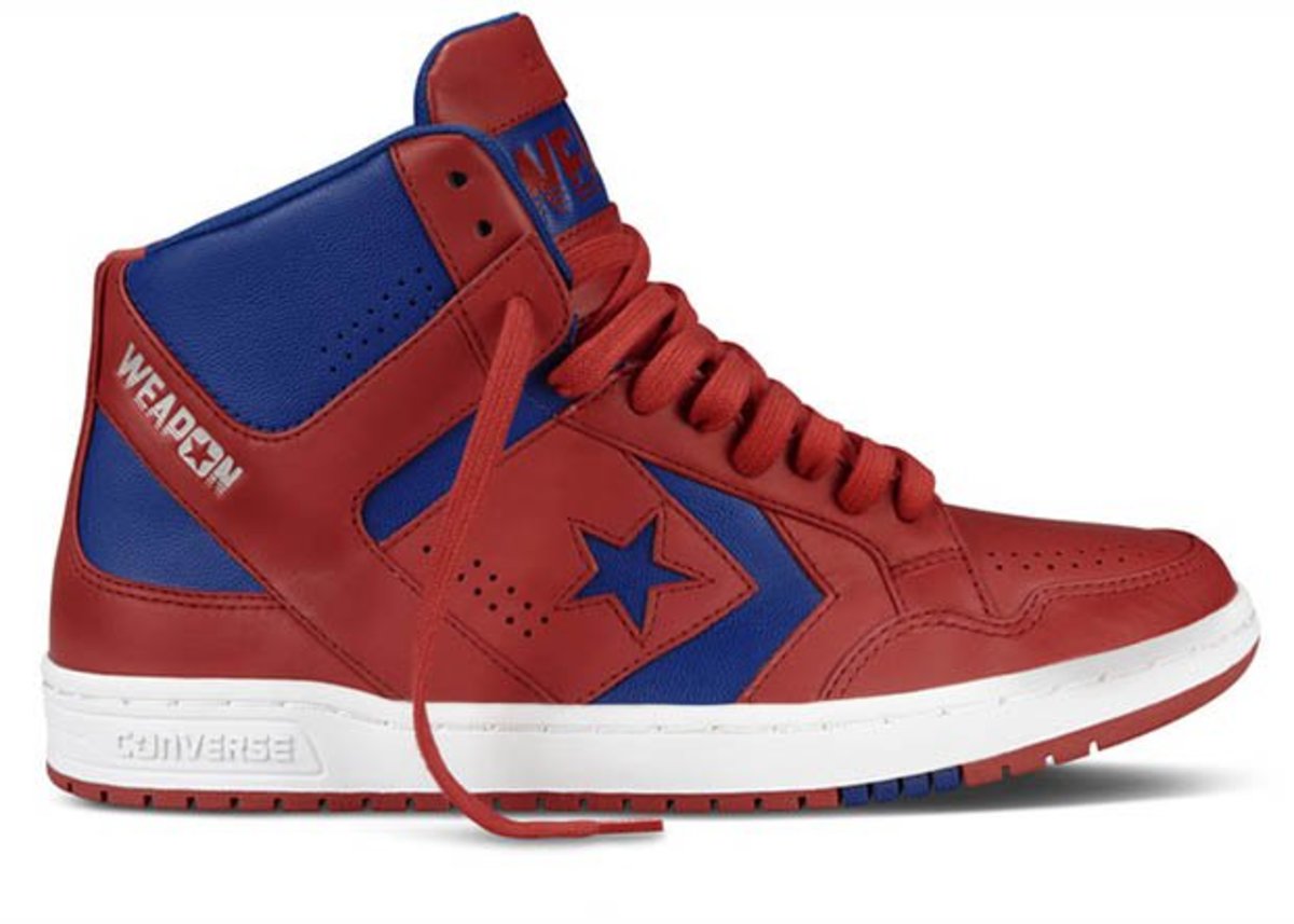 Neuer Converse CONS Weapon Sneaker im rot-blauen Farbschema.