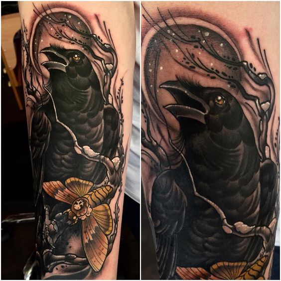 Crow Tattoo Ideas - NEJLEPŠÍCH 100 tetování vrány na planetě Zemi