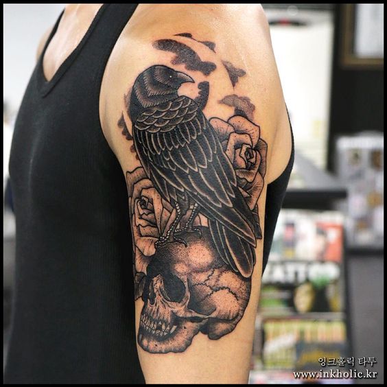 Crow Tattoo Ideas - NEJLEPŠÍCH 100 tetování vrány na planetě Zemi