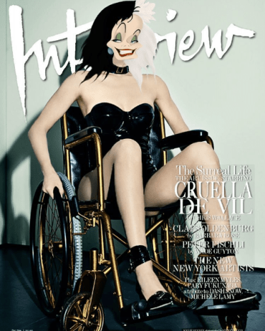 Cruella de Vil jako Kylie Jenner pro časopis Interview.