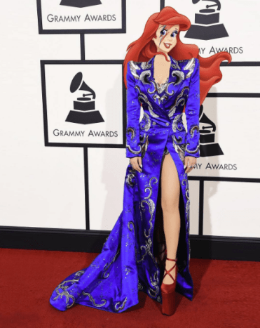 Ariel jako Lady Gaga na udílení cen Grammy 2016.