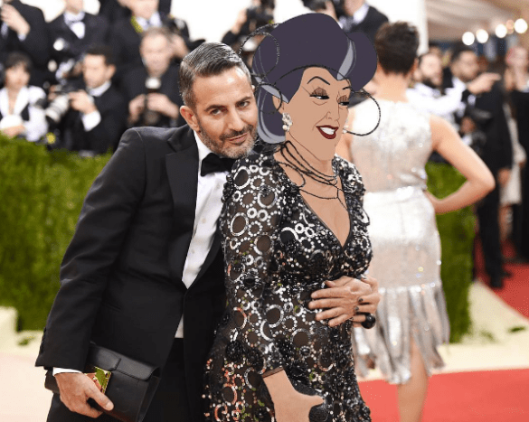 Marc Jacobs a Lady Tremaine jako Bette Middler na Met Gala 2016.