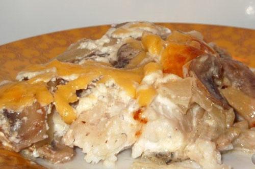 sandre au four aux champignons