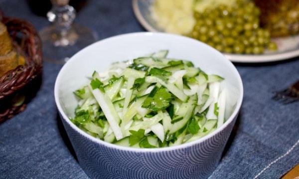 ensalada de rábano con pepino