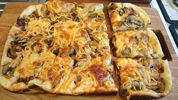 tarte fine aux champignons