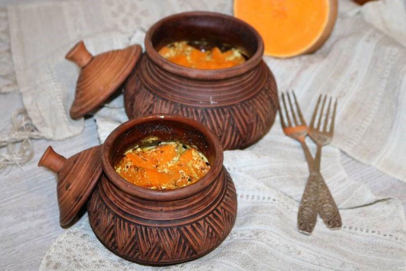 recettes de citrouille au four dans des pots