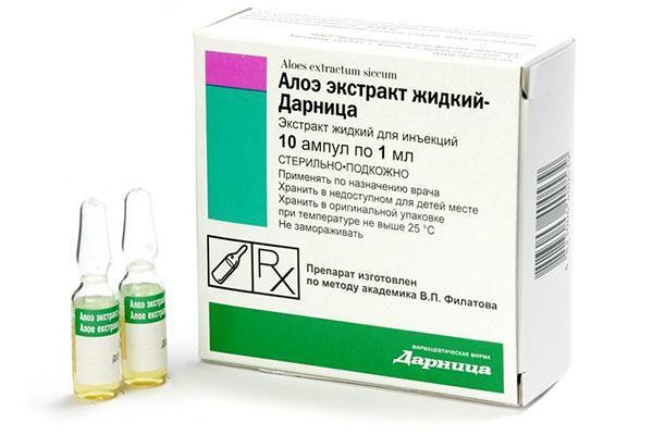 Injections d'extrait d'aloès liquide