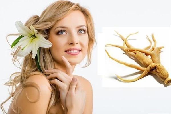 cabello hermoso con extracto de ginseng