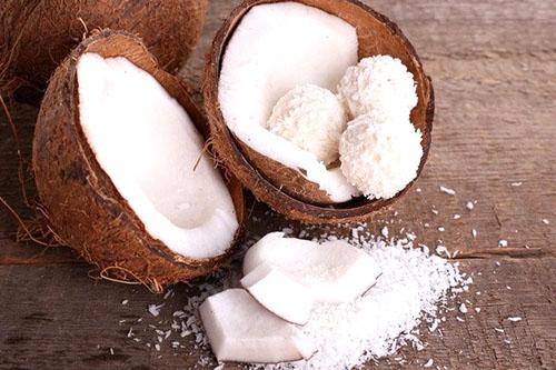 noix de coco et flocons de noix de coco