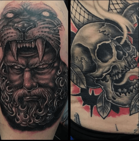 Tattoo @2thegraveEin weiterer Tätowierer von Capital, der INKED begeisterte, war Lee Robertson, der nicht nur mit Capital tätowierte, sondern sich am Wochenende von seinem Kollegen Wright einfärben ließ.