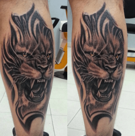 Löwenkalb Tattoo