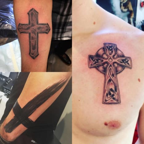 Kreuz, Keltisches Kreuz, Peterskreuz Tattoo Collage