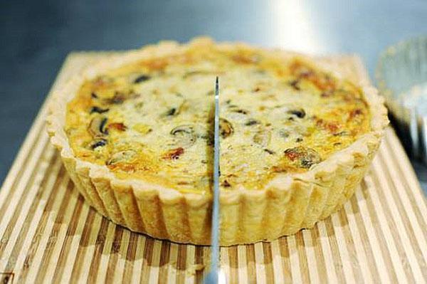 hacher la quiche froide