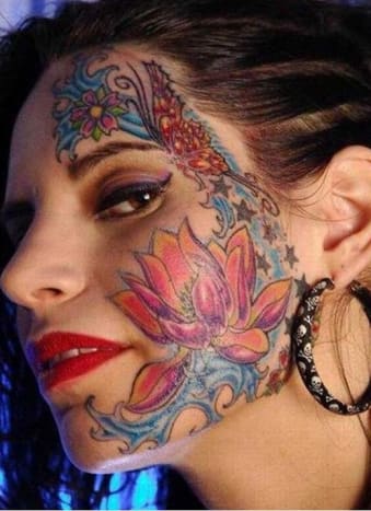 Obličejové tetování - podle velikosti, ale sestupného kusu 1 000 $.