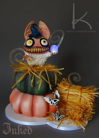 Eugene und SkeleKitty von Kara AndrettaKaras Couture Cakes Eugene kombiniert die magischen Kräfte, süß zu sein und es Ihnen unangenehm zu machen, ihn anzusehen. Er ist all das und eine Tüte Chips. Oder Zuckermais. Und er hat seine beste Knospe wieder zum Leben erweckt.