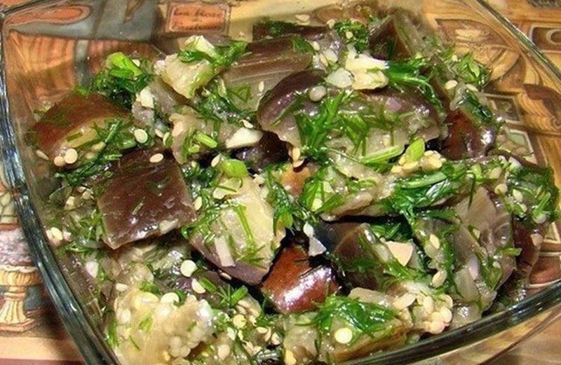 aubergines marinées à l'aneth