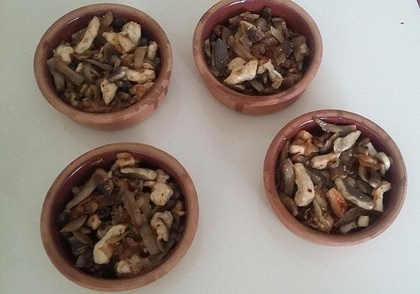 disposer les champignons en formes