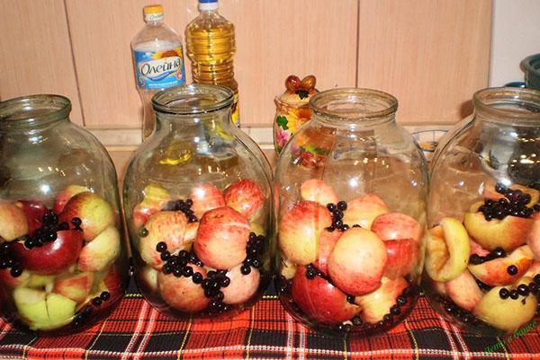 llena los frascos con fruta