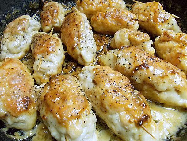 rollitos de pollo listos para comer