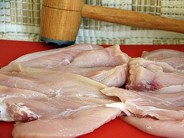 batir el filete de pollo