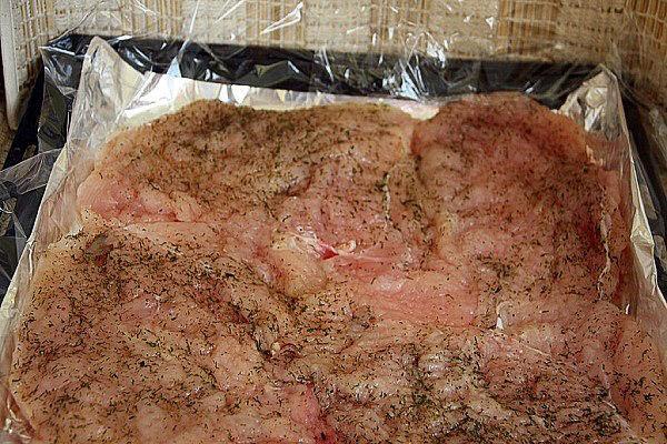 poner la carne en film transparente