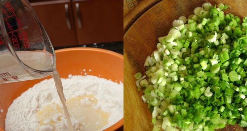 hacer masa con cebollas verdes