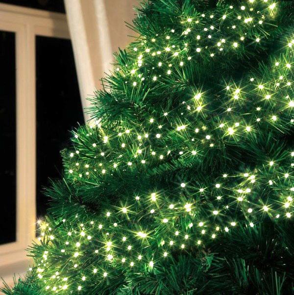 guirlande led sur l'arbre