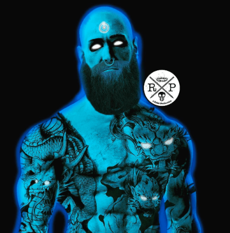 Design von Ephrem Rokk.Anstatt auf das blaue, beleuchtete, nackte Fleisch von Dr. Manhattan zu starren, wären wir sicher, dass viele von uns es vorgezogen hätten, wenn er ein paar tolle Tattoos hätte. Und der Bart ist auch eine nette Geste. Sagen Sie einfach.