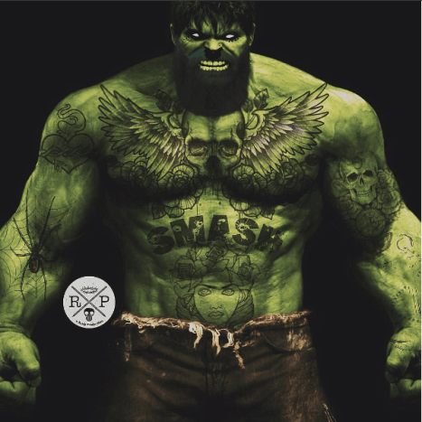 Design von Ephrem Rokk. Dies ist die krankhafteste Version des Hulk, die Sie jemals zu Gesicht bekommen werden. Dies steht nicht zur Debatte.