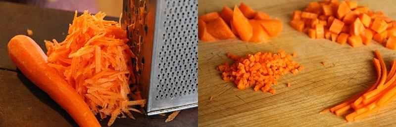 forma de rodajas de zanahoria