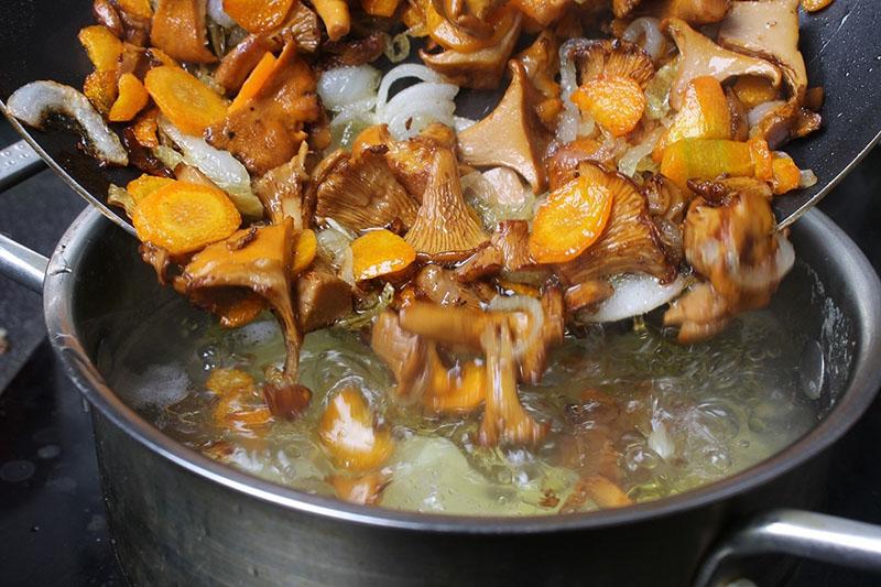 faire bouillir des champignons