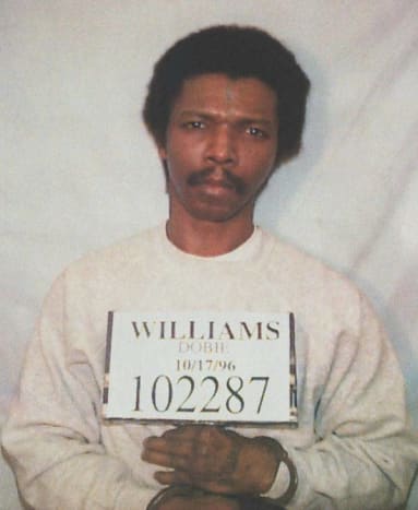 Foto via MordpediaIm Jahr 1999 wurde Williams vom Staat Louisiana wegen Mordes an Sonja Knippers hingerichtet. Williams' letzte Mahlzeit bestand aus zwölf Schokoriegeln und Eis. Vor seinem Tod sagte Williams: