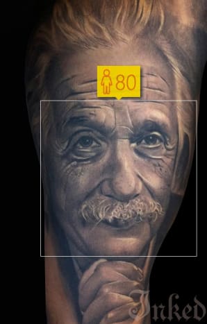 Robert Pho hat es genagelt, als er dieses Porträt von Albert Einstein tätowiert hat und es scheint, als wäre How Old auch nicht so weit weg.
