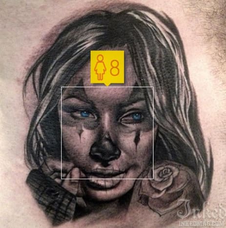 Etwas sagt uns, dass Big Gus nicht dachte, dass er ein Porträt eines 8-Jährigen machte, als er dieses Tattoo machte.