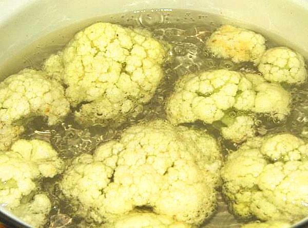 hervir la coliflor