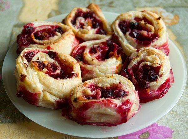 canneberges en pâte feuilletée