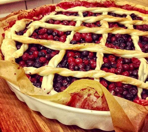 tarta de arándanos navideños