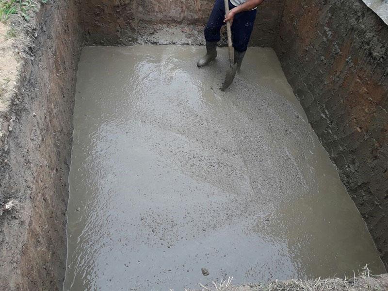 construcción del sótano para la bodega