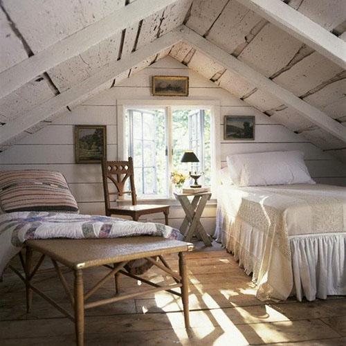 dormitorio tipo loft de estilo rústico