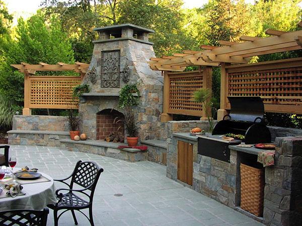 espace extérieur avec barbecue