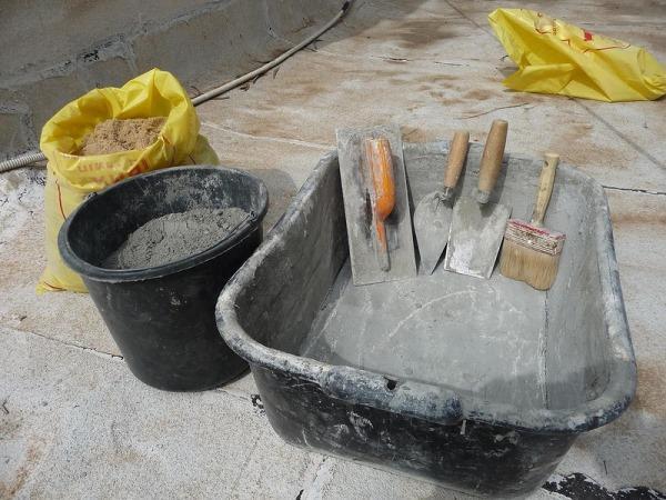 Preparación de mortero de cemento.