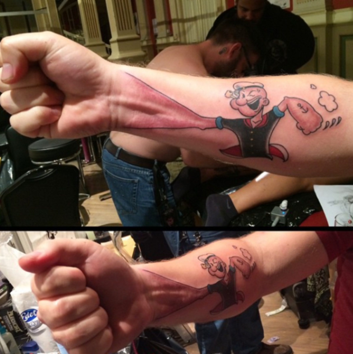 Popeye-Tattoo-auf-Unterarm