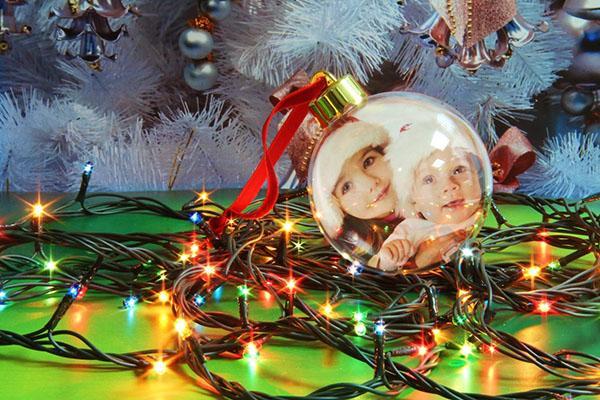 Boule de Noël avec impression photo
