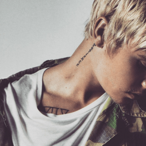 Im April 2014 wurde Bieber tätowiert