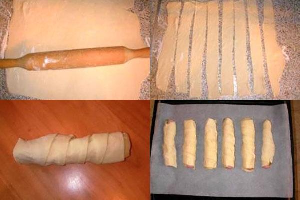 étapes de fabrication de hot-dogs
