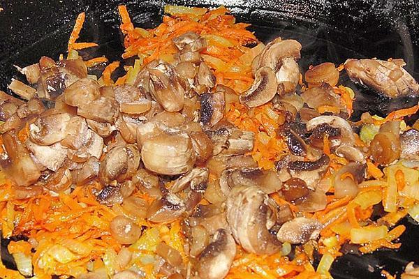 ragoût de champignons avec oignons et carottes