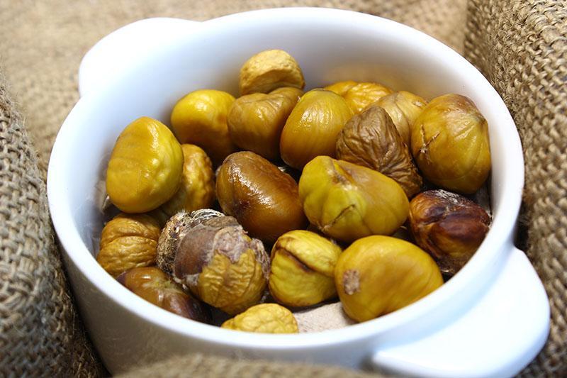 cómo cocinar castañas en agua