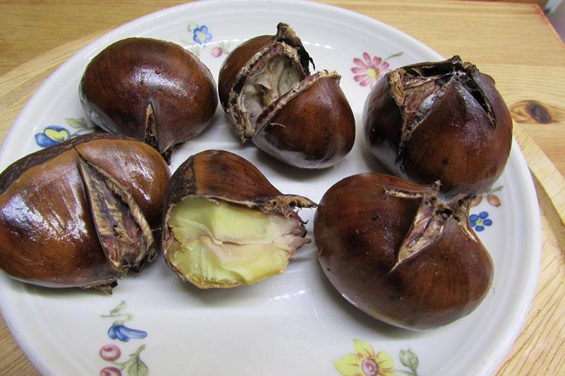cómo cocinar castañas en el microondas