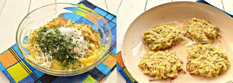 agregue verduras y fríe los panqueques